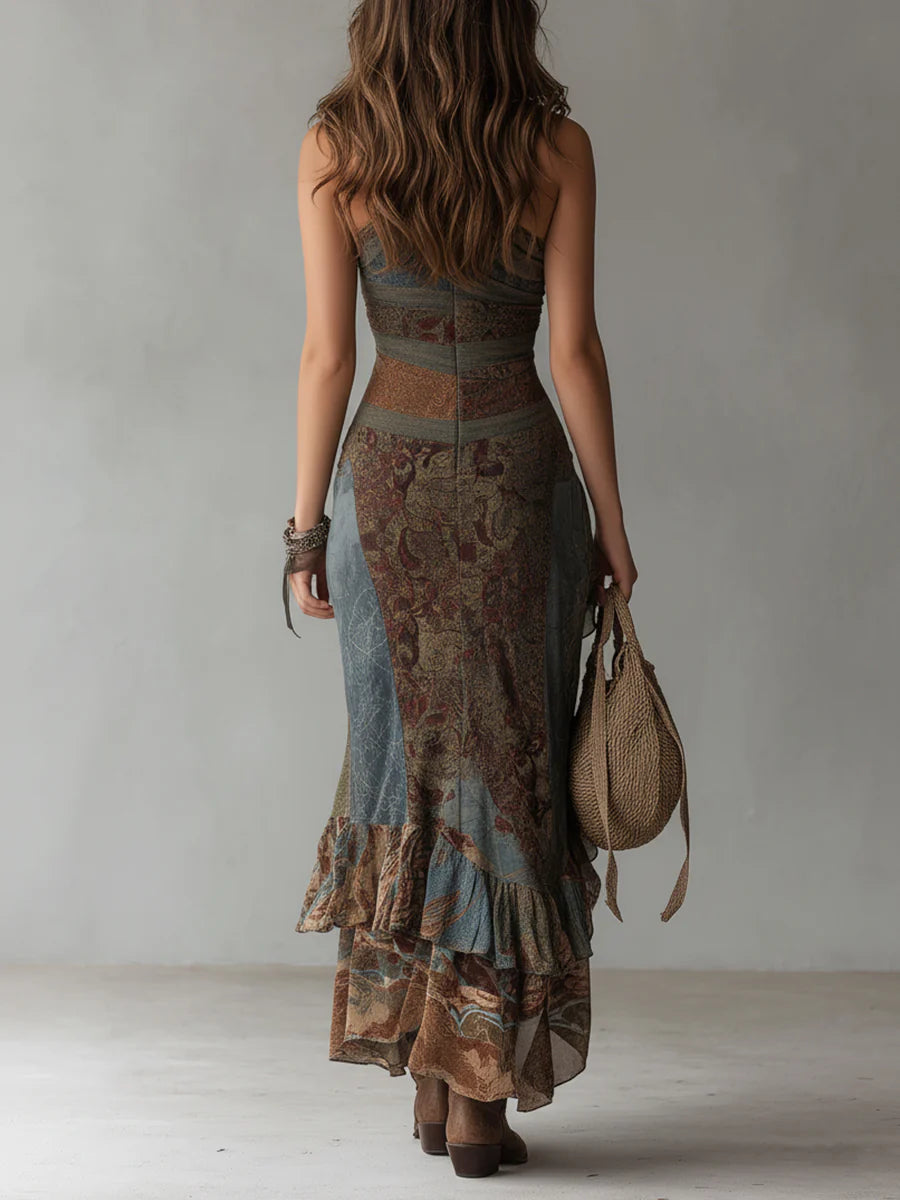 Silvia - Vestido largo asimetrico