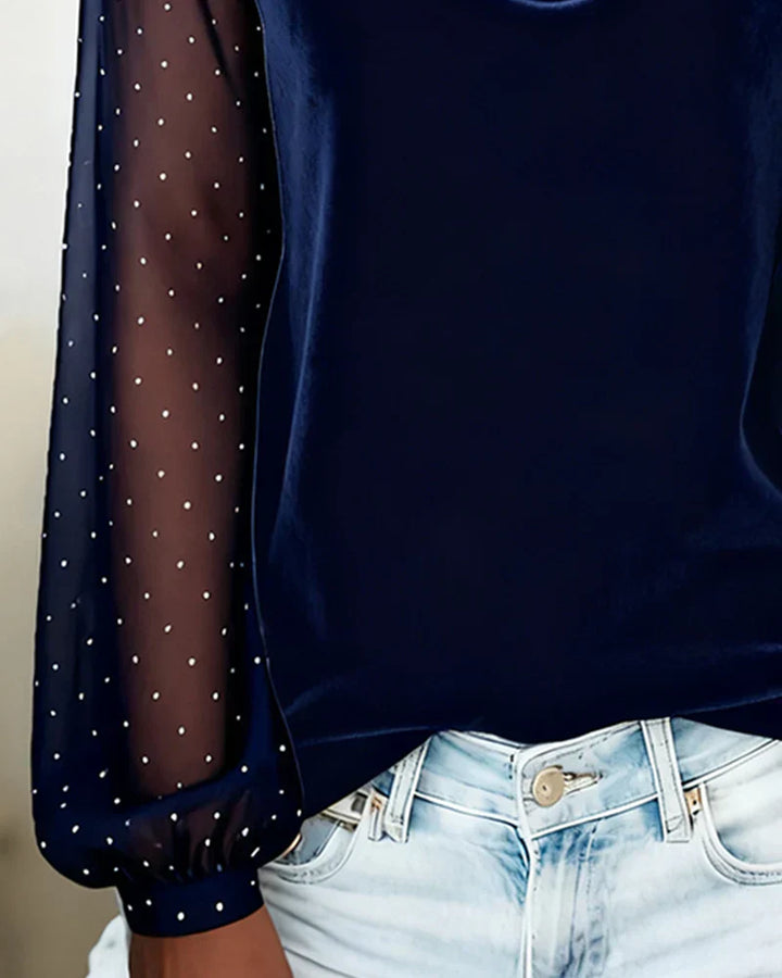 Francisca - Blusa elegante cuello drapeado