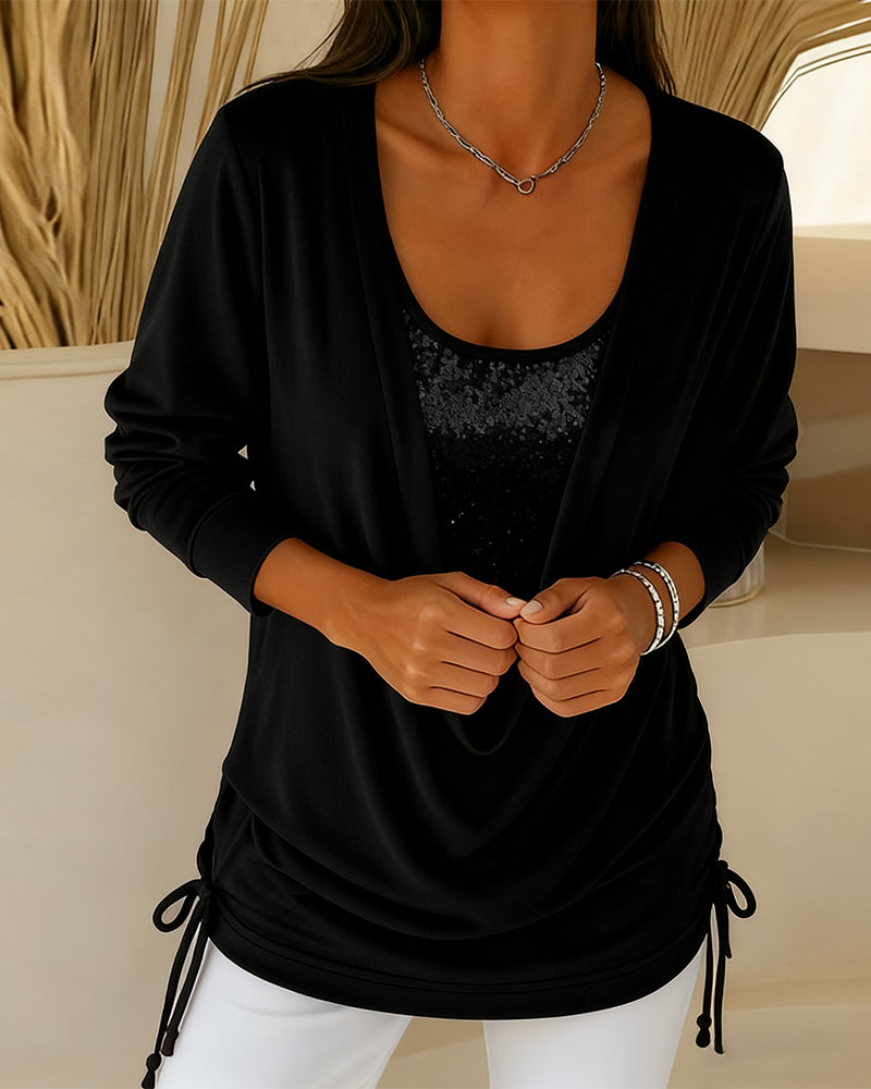 Adela - Blusa cuello redondo de algodon