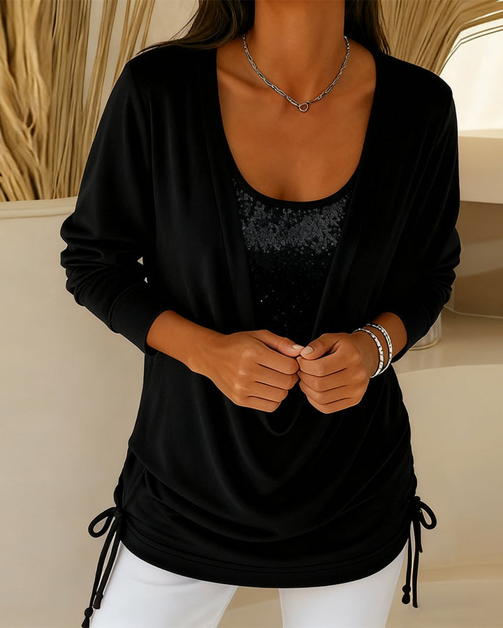 Adela - Blusa cuello redondo de algodon