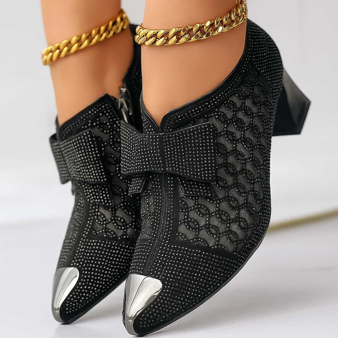 Julia - Tacones con lazo metalica