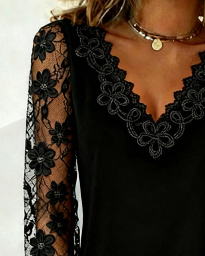 Isabel - Blusa manga larga escote en v