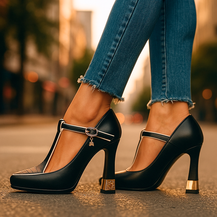 Yolanda - Tacones elegante de cuero