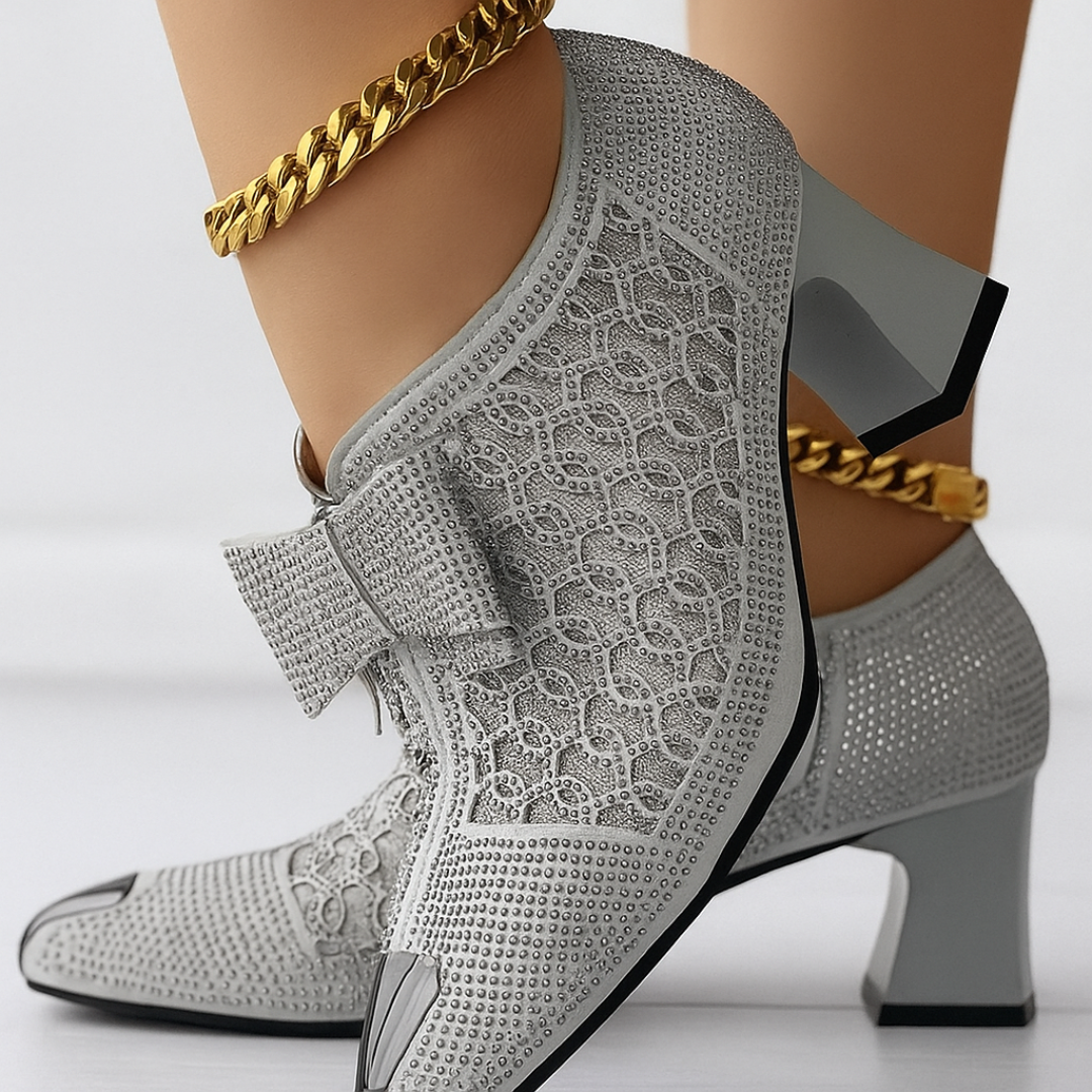 Julia - Tacones con lazo metalica
