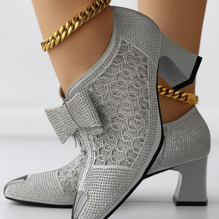 Julia - Tacones con lazo metalica