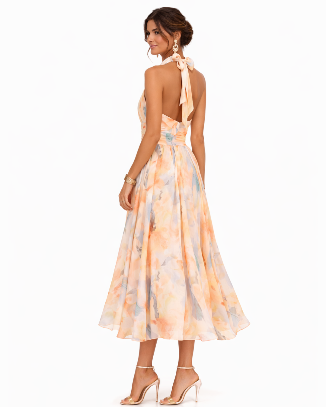Aurora - Vestido halter acuarela