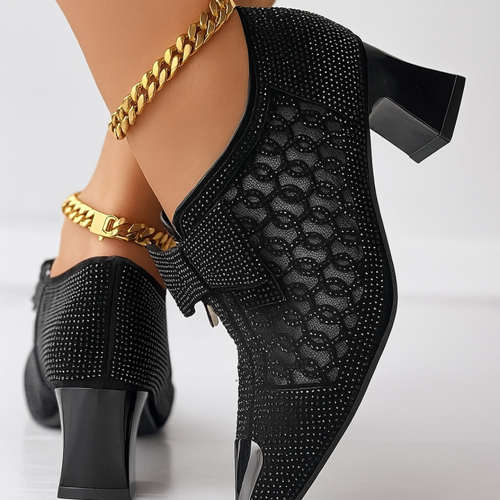 Julia - Tacones con lazo metalica