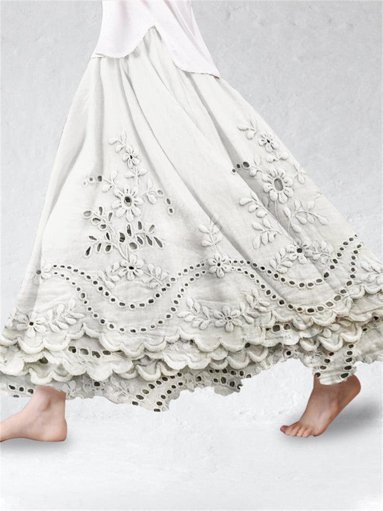 Daniela - Falda maxi bordado