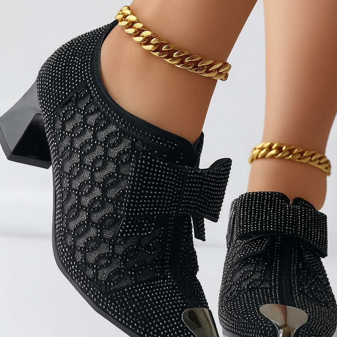 Julia - Tacones con lazo metalica