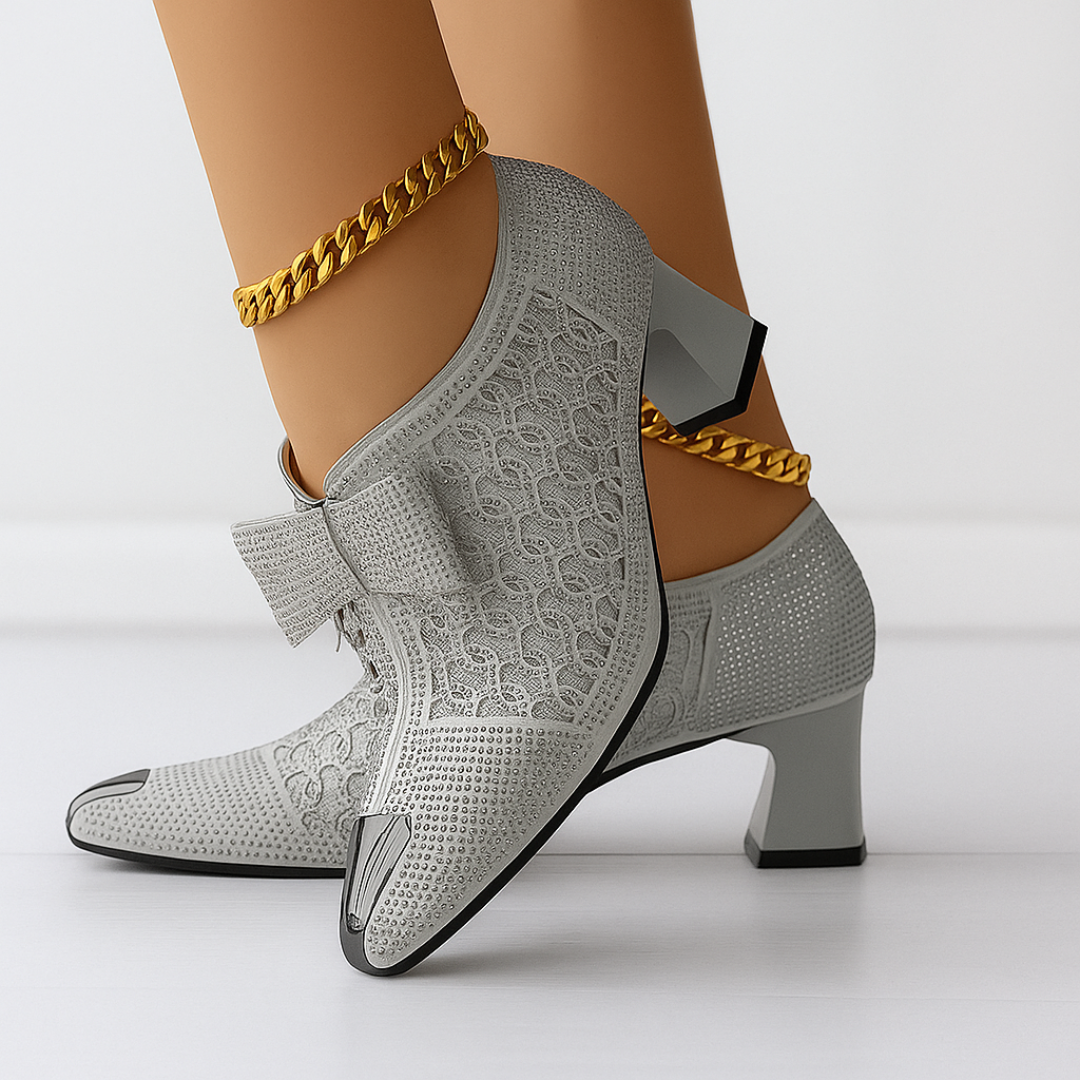 Julia - Tacones con lazo metalica