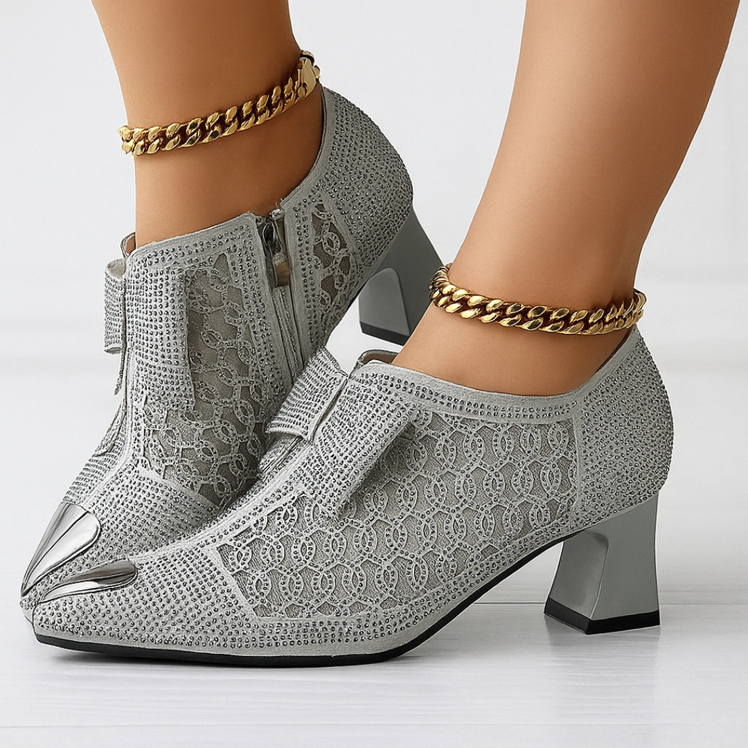 Julia - Tacones con lazo metalica