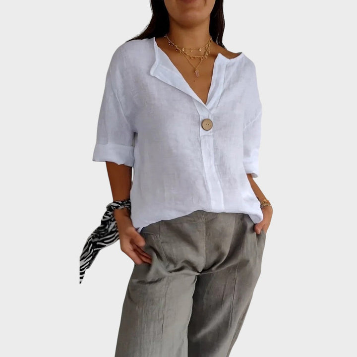 Eva - Blusa elegante cuello en v