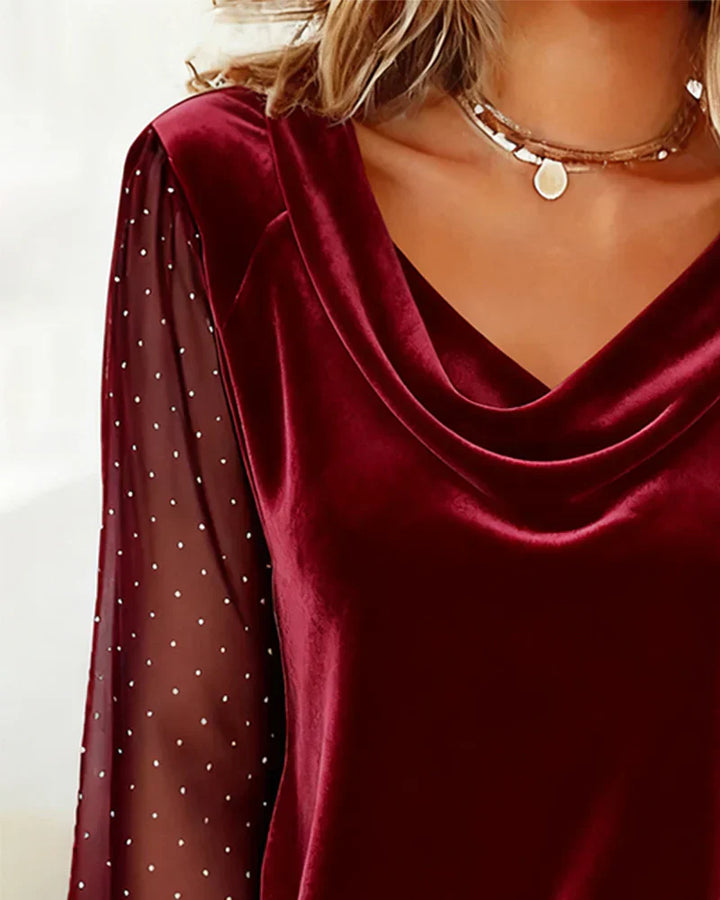 Francisca - Blusa elegante cuello drapeado