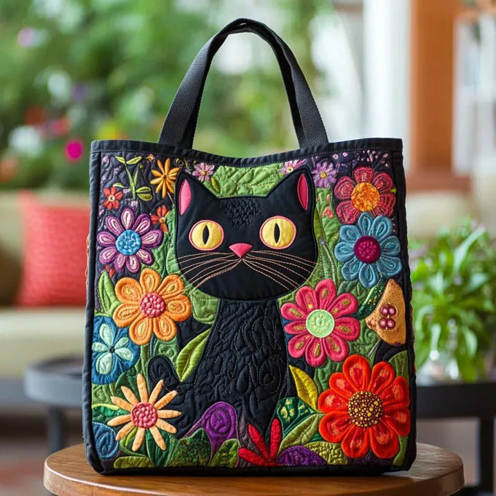 Bolso Gato Negro Flores