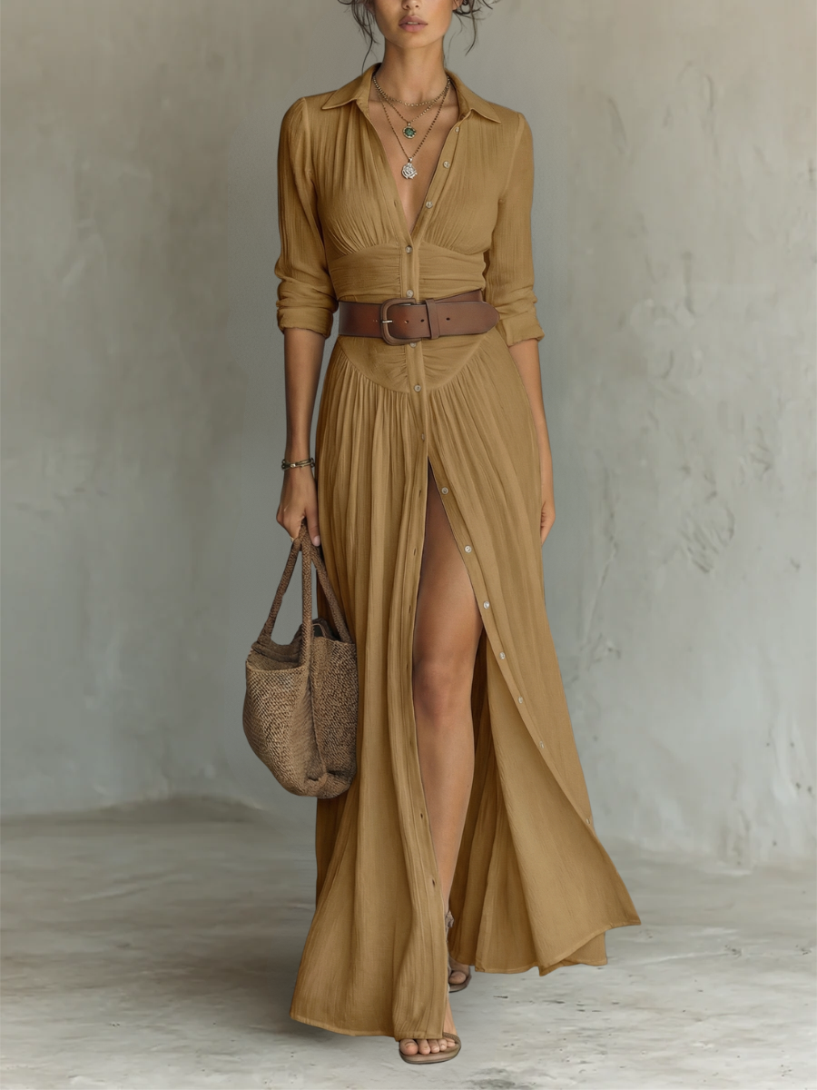 Sonia - Vestido maxi de lino
