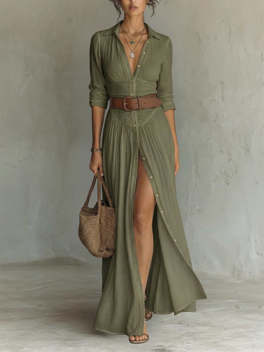 Sonia - Vestido maxi de lino