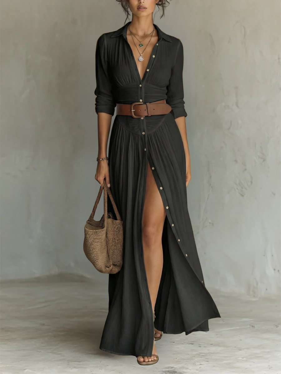 Sonia - Vestido maxi de lino