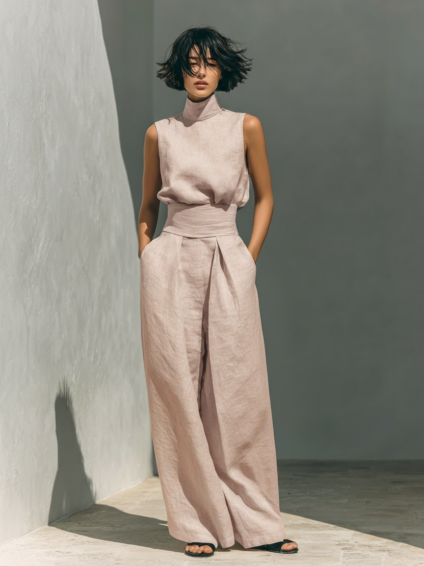 Rosa - Conjunto holgado sin mangas