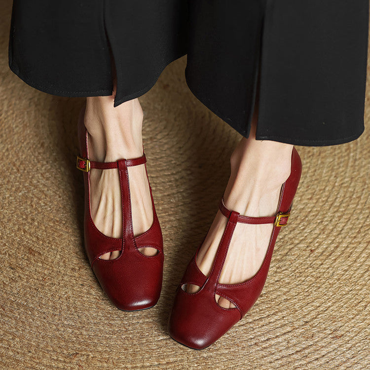 Rosa - Tacones elegante de cuero