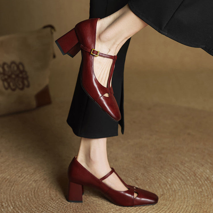 Rosa - Tacones elegante de cuero