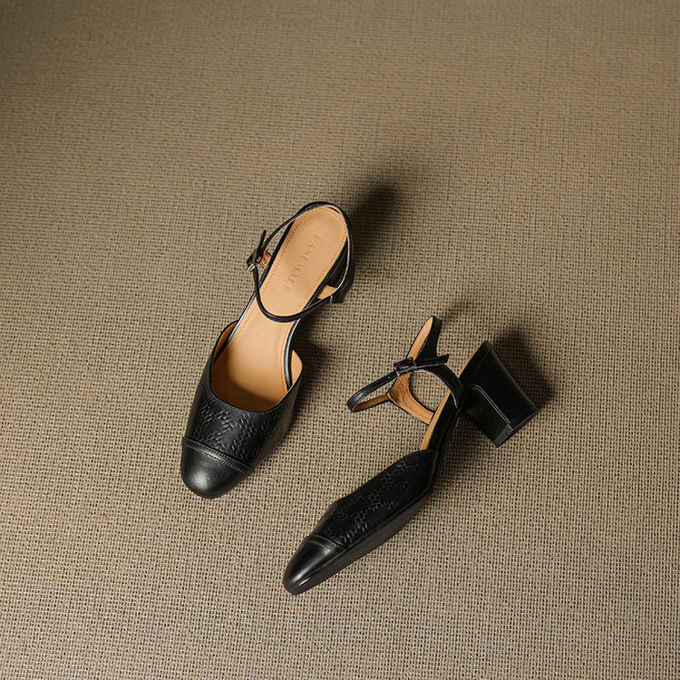 Yolanda - Tacones vintage de cuero