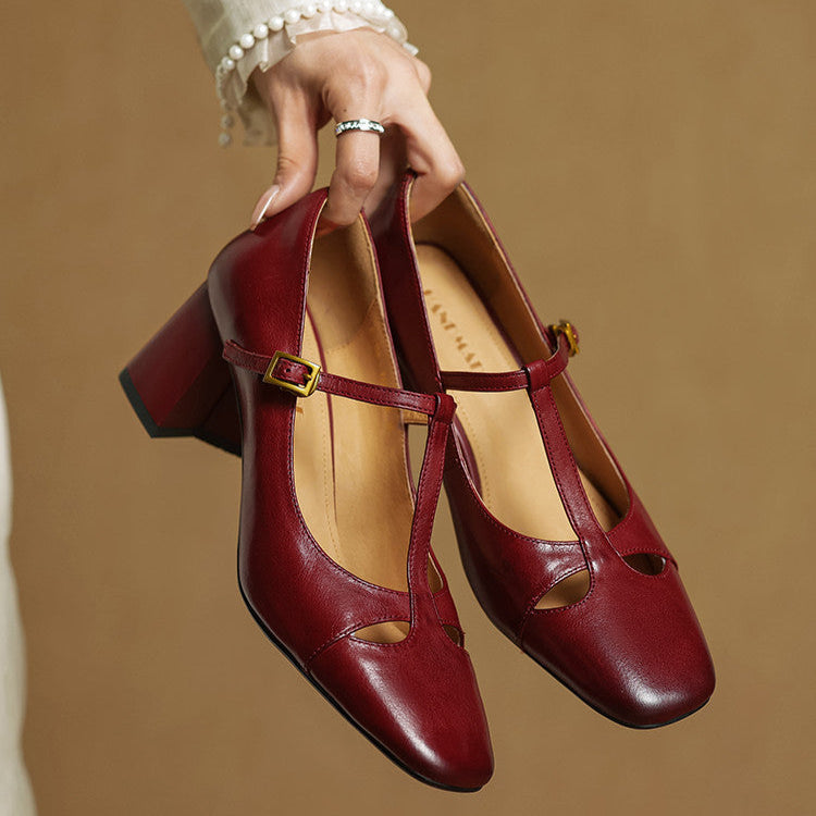 Rosa - Tacones elegante de cuero