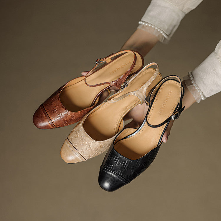 Yolanda - Tacones vintage de cuero