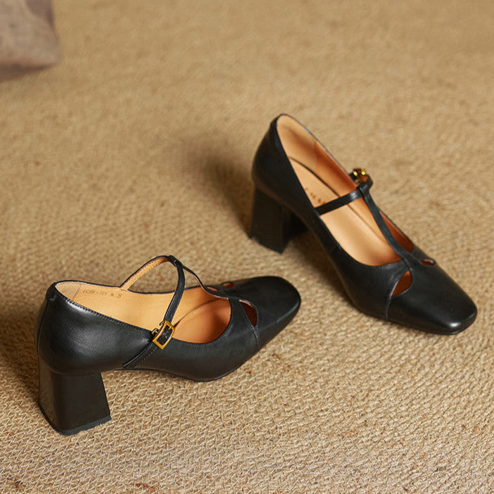 Rosa - Tacones elegante de cuero