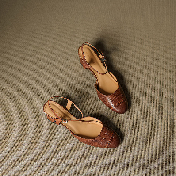 Yolanda - Tacones vintage de cuero