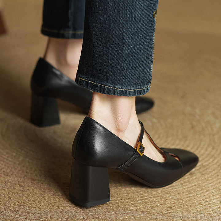 Rosa - Tacones elegante de cuero