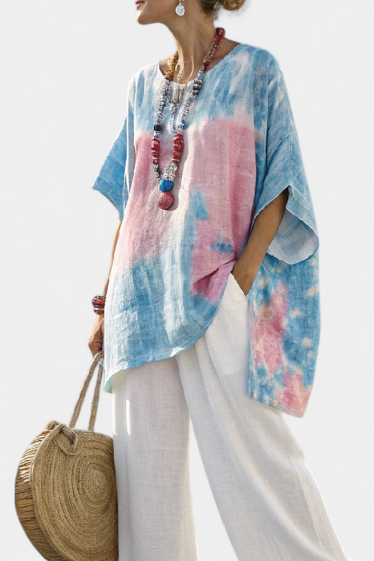 Sara - Conjunto floral de lino