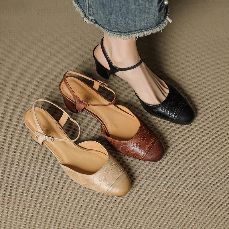 Yolanda - Tacones vintage de cuero