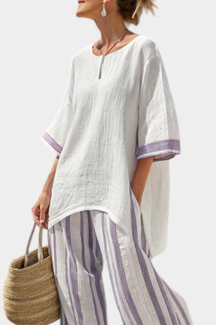 Eva - Conjunto trenzado rayas