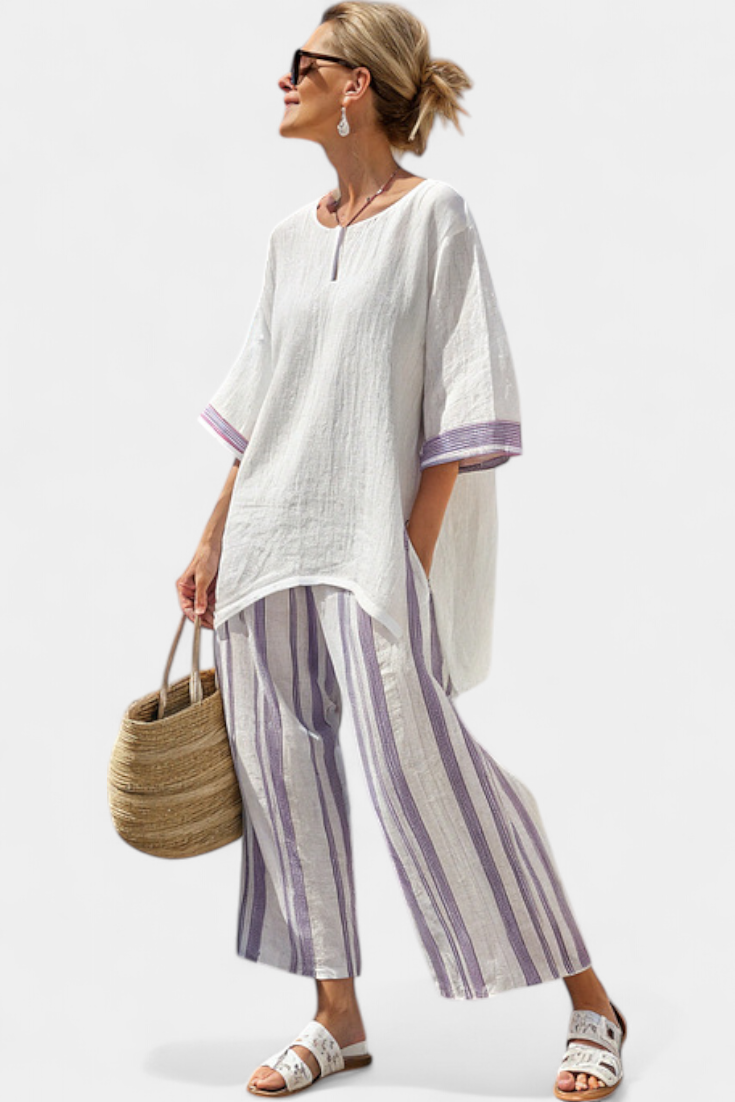 Eva - Conjunto trenzado rayas