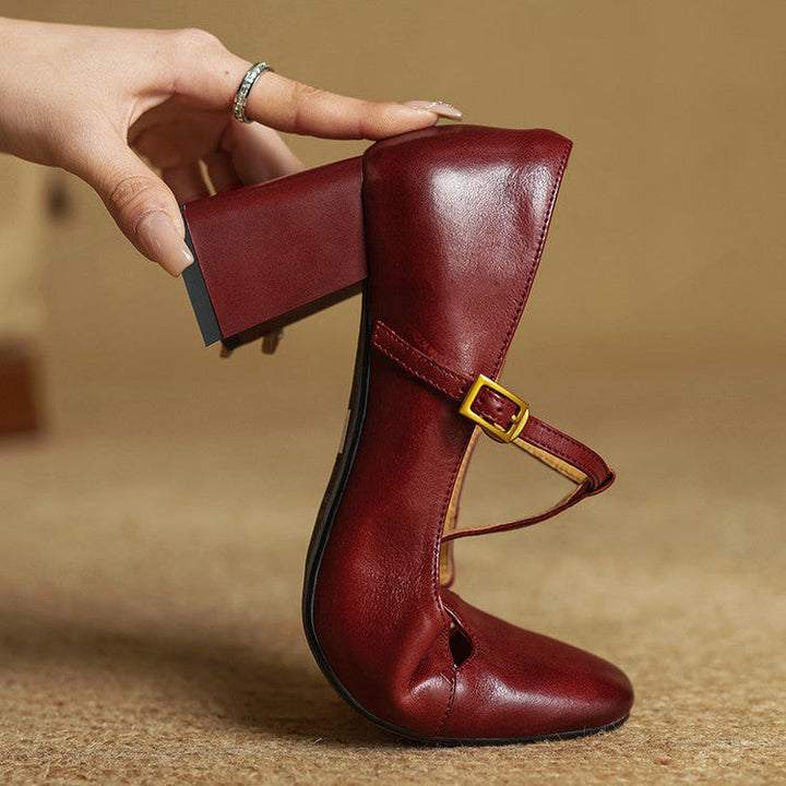 Rosa - Tacones elegante de cuero