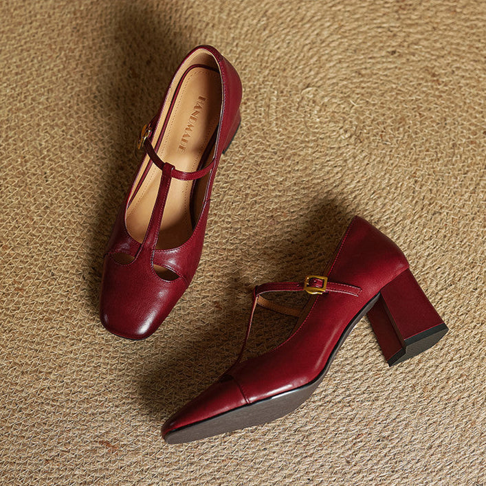 Rosa - Tacones elegante de cuero