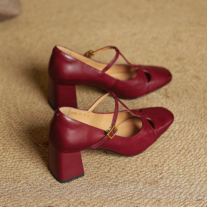 Rosa - Tacones elegante de cuero