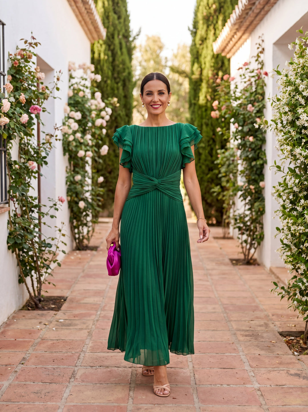 Lara - Vestido midi plisado