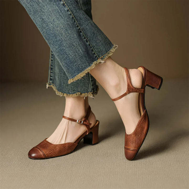 Yolanda - Tacones vintage de cuero