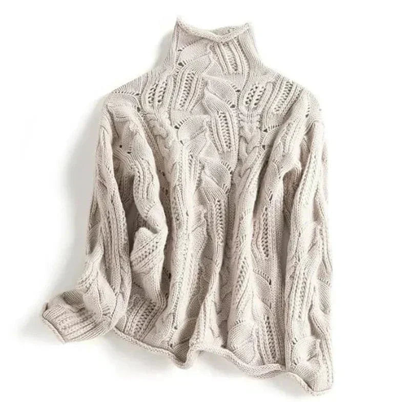 Consuelo - Jersey trenzado cuello alto