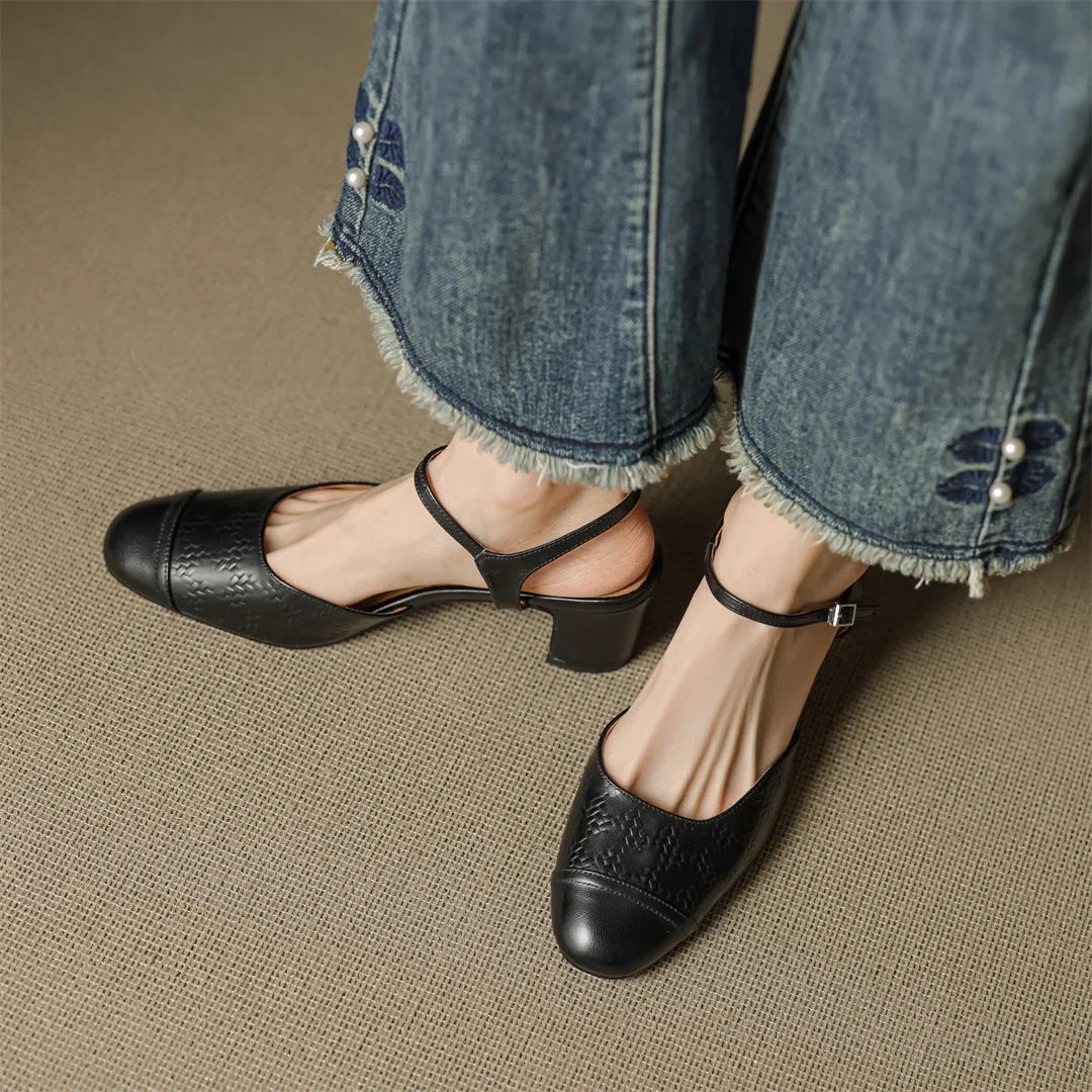 Yolanda - Tacones vintage de cuero