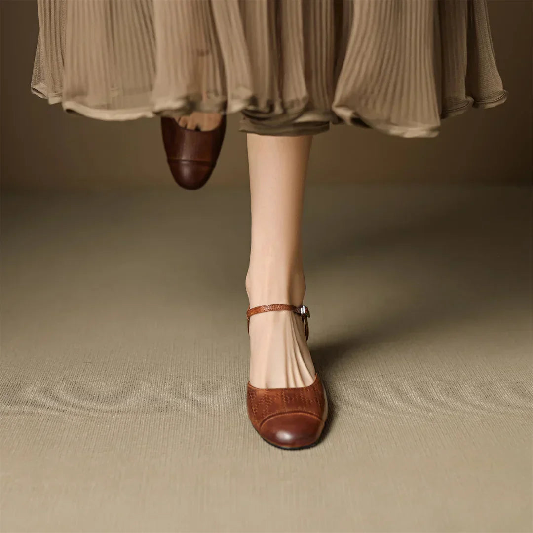 Yolanda - Tacones vintage de cuero