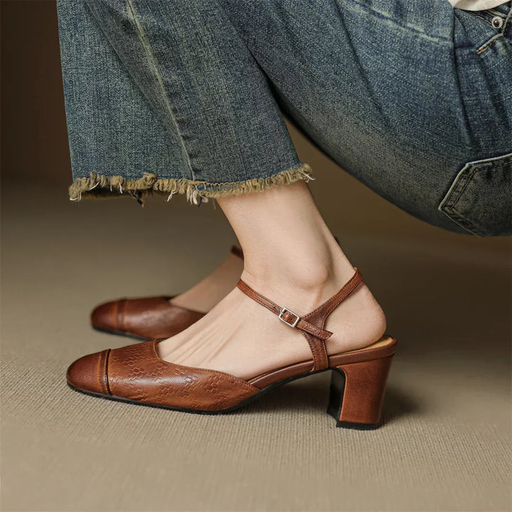 Yolanda - Tacones vintage de cuero