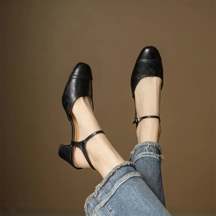 Yolanda - Tacones vintage de cuero