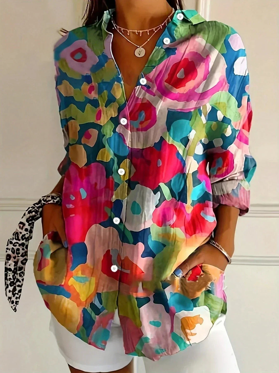Elena - Blusa elegante estampado
