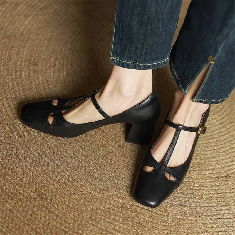 Rosa - Tacones elegante de cuero