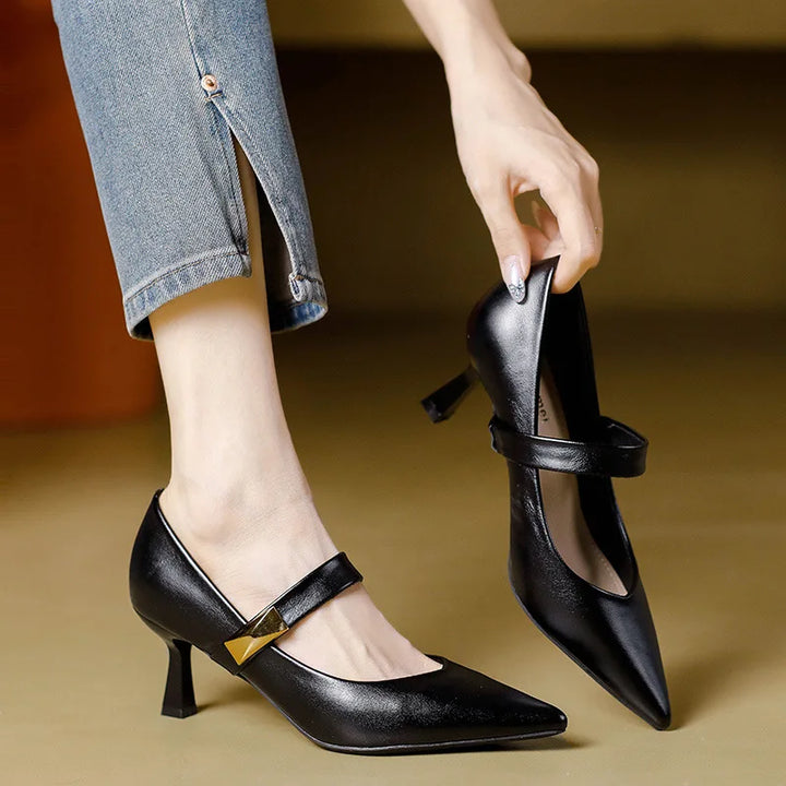 Alicia - Tacones de cuero
