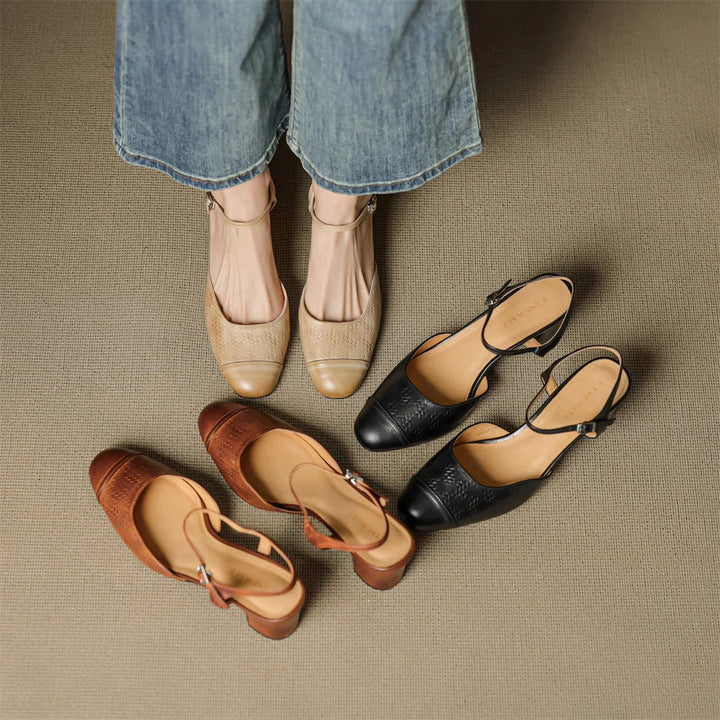Yolanda - Tacones vintage de cuero