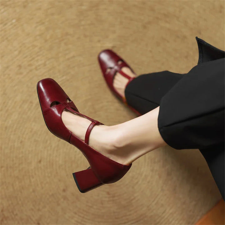 Rosa - Tacones elegante de cuero