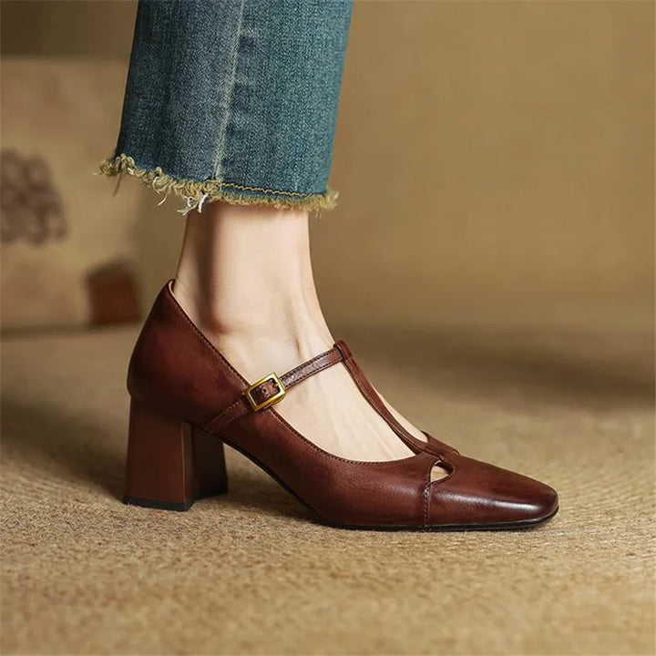 Rosa - Tacones elegante de cuero
